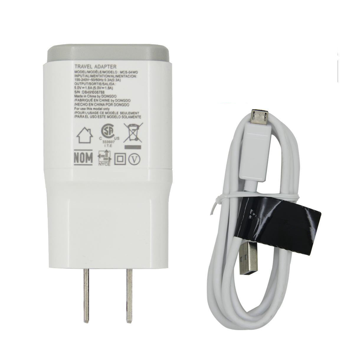 Adaptateur secteur USB, chargeur mural et câble micro USB (1 m) Adaptateur secteur USB, chargeur mural et câble micro USB (1 m)